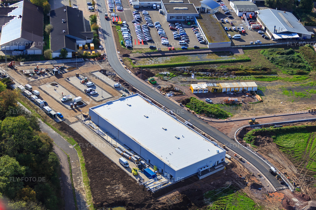 Luftbild: Neueröffnung EDEKA Neubau in der Lauterburger Straße in Kandel im Bundesland Rheinland-Pfalz in Deutschland. Foto: IMG_074529.jpg vom 14.10.2014 durch Werner Riehm/FLY-FOTO.de