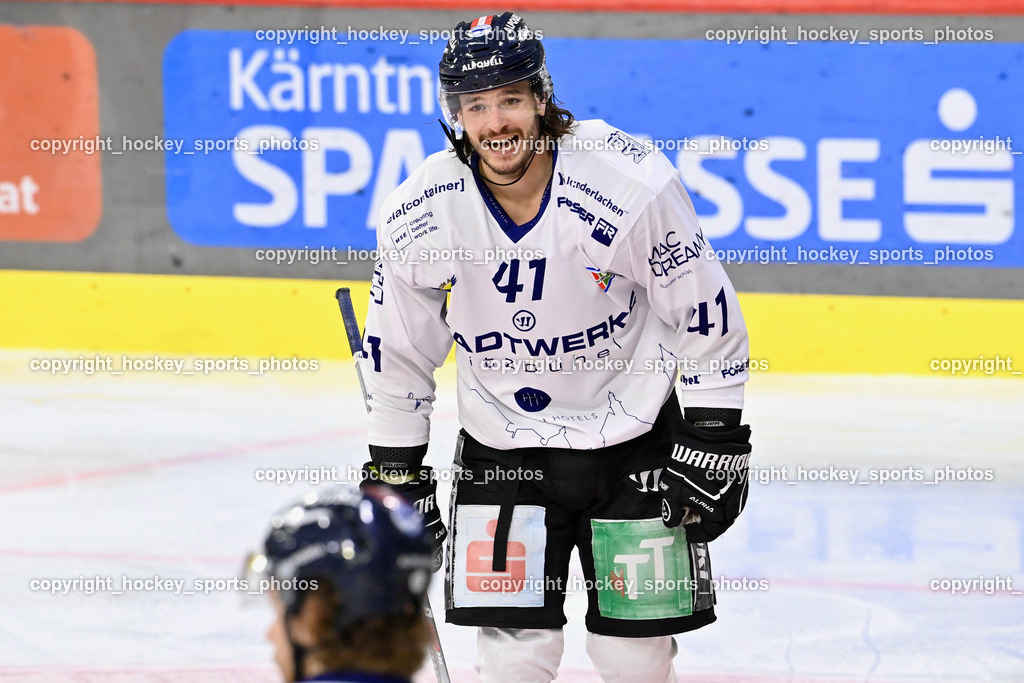 EC KAC Future Team vs. Die Adler Kitzbühl 7.10.2023 | #41 Szabad Kevin EC Kitzbühel, EC KAC Future Team vs. Die Adler Kitzbühl 7.10.2023, EC KAC Future Team vs. Die Adler Kitzbühl am 07.10.2023 in Klagenfurt (Messehalle Klagenfurt), Austria, (Photo by Bernd Stefan)