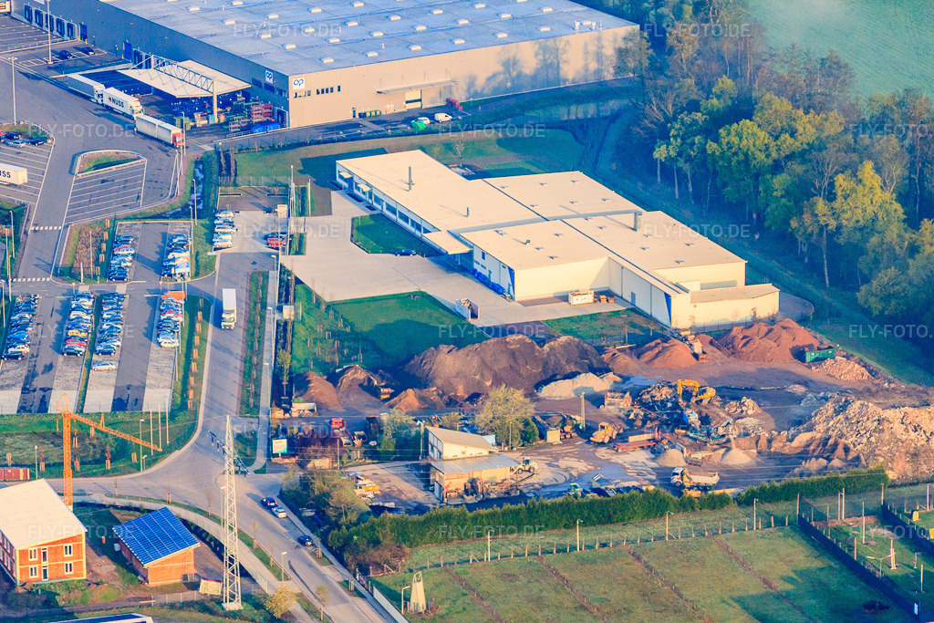 Luftbild: Thermo Fisher GmbH im Ortsteil Minderslachen in Kandel im Bundesland Rheinland-Pfalz in Deutschland. – Foto: IMG_49534.jpg vom 13.04.2012 durch Werner Riehm/FLY-FOTO.de – Auflösung des Originals: 4600 x 3066 px – Minus Icon