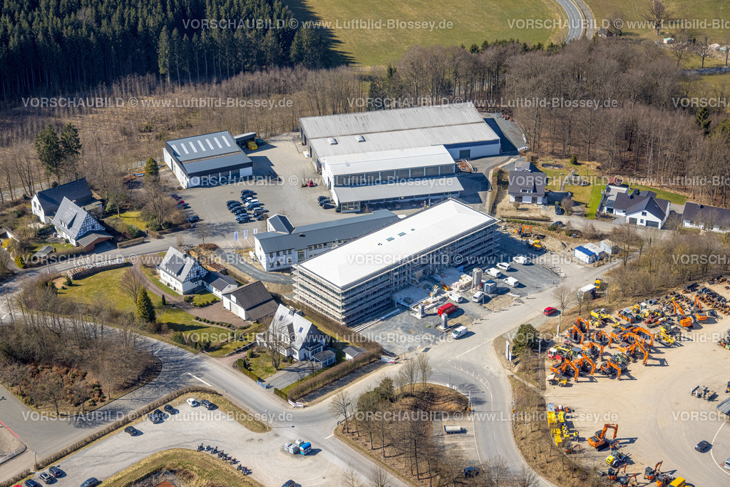 Schmallenberg220303735 | Luftbild, Neubau auf dem Gelände der Feldhaus Unternehmensgruppe, Auf dem Loh, Wormbach, Schmallenberg, Sauerland, Nordrhein-Westfalen, Deutschland