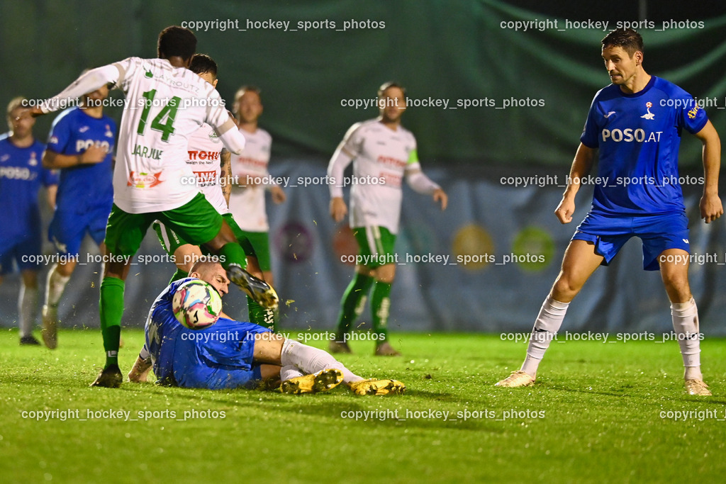 SAK vs. SV Donau  | #14 Boyo Jarjue SV Donau, #24 Zoran Vukovic SAK, #16 Sebastian Hertelt SAK, SAK vs. SV Donau , SAK vs. SV Donau  am 27.09.2024 in Klagenfurt (Sportpark Welzenegg), Austria, (Photo by Bernd Stefan)