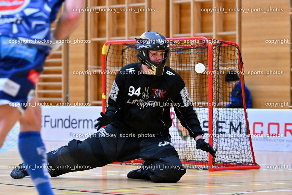 VSV Unihockey vs. IBK CARTOON HEROES | #94 Bence Borbély IBK CARTOON HEROES, VSV Unihockey vs. IBK CARTOON HEROES, VSV Unihockey vs. IBK CARTOON HEROES am 22.02.2025 in Villach (Ballspielhalle St. Martin), Austria, (Photo by Bernd Stefan)