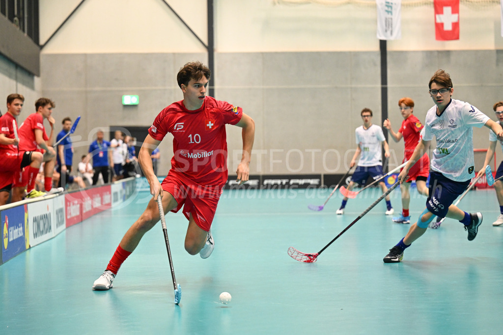 Switzerland B U19 vs Finland U19 - 2. February 2024 | Switzerland B U19 vs Finland U19
U19 Men International Matches in Switzerland
GoEasy Arena, Siggenthal Station
Switzerland defender #10 Maurin Biner.
Credit: Markus Aeschimann | <a href="https://www.markus-aeschimann.ch">Sportfotografie Markus Aeschimann</a> | <a href="https://www.instagram.com/sportfotografie.aeschimann">@sportfotografie.aeschimann</a> - Realisiert mit Pictrs.com