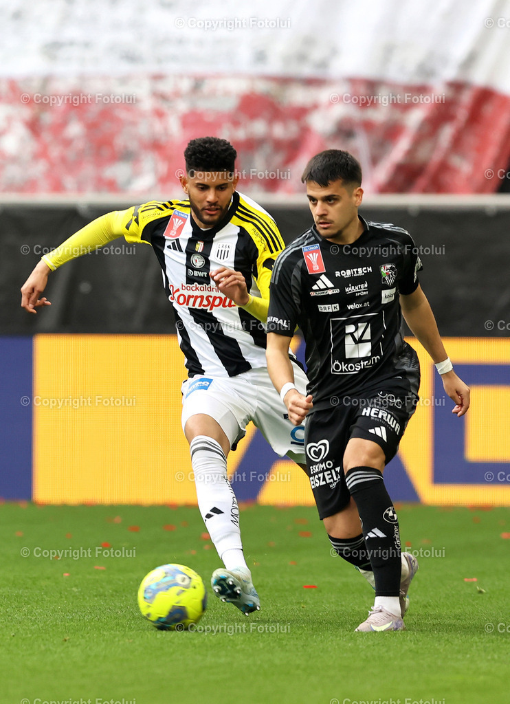 A_LUI_02042025_02 | SPORT FUSSBALL OEFB-CUP HALBFINALE LASK -WAC 02.04.2025 IM BILD:IS DEJAN ZUKIC ) UND ANDRES ANDRADE   (LASK) FOTO:FOTOLUI/MW