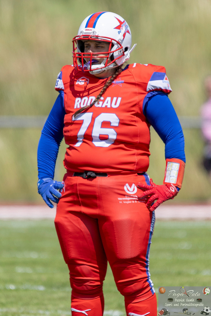 GFLW 1: German Football League Women 1: Rodgau Pioneers Ladies - Stuttgart Scorpions Sisters, 07.06.2026 | Antonia Reinecke (Rodgau Pioneers Ladies #76), Freisteller, Portrait / Porträt, Rodgau Pioneers Ladies - Stuttgart Scorpions Sisters, Rodgau, Maingau-Energie-Stadion "Am Weichsee", 7.6.2026 - Realisiert mit Pictrs.com
