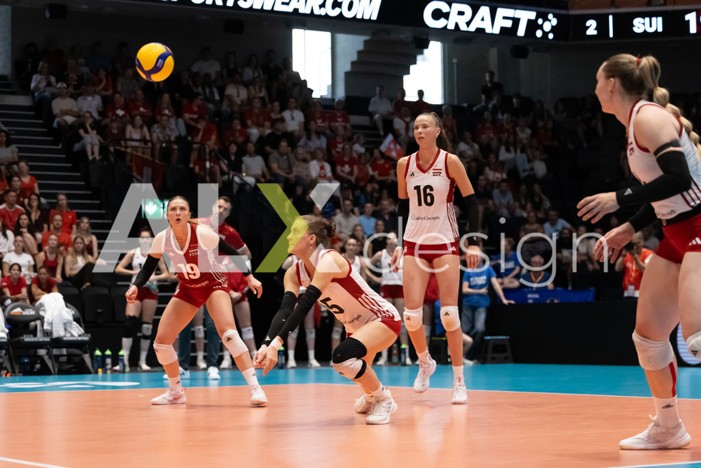 Austria v Switzerland - CEV European League Women | KRIENS, SWITZERLAND - JUNE 14: MARIE KRISTIN BRUCKNER of Austria during the CEV European League match between Austria and Switzerland at Pilatus Arena on June 14, 2026 in Kriens, Switzerland. - Realisiert mit Pictrs.com