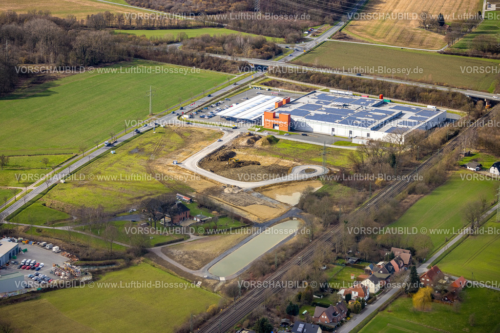 Hamm230215152 | Luftbild, Handelshof, Baustelle für neues Gewerbegebiet Lipperandstraße, Bockum-Hövel, Hamm, Ruhrgebiet, Nordrhein-Westfalen, Deutschland