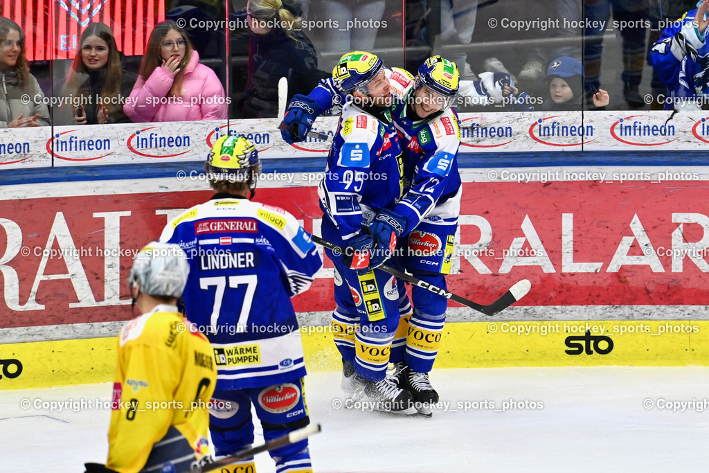 EC IDM Wärmepumpen VSV vs. Vienna Capitals | #12 Brett Budgell EC VSV, #95 Mark Katic EC VSV, #77 Philipp Lindner EC VSV, EC IDM Wärmepumpen VSV vs. Vienna Capitals, EC IDM Wärmepumpen VSV vs. Vienna Capitals am 28.01.2026 in Villach (Stadthalle Villach), Austria, (Photo by Bernd Stefan)