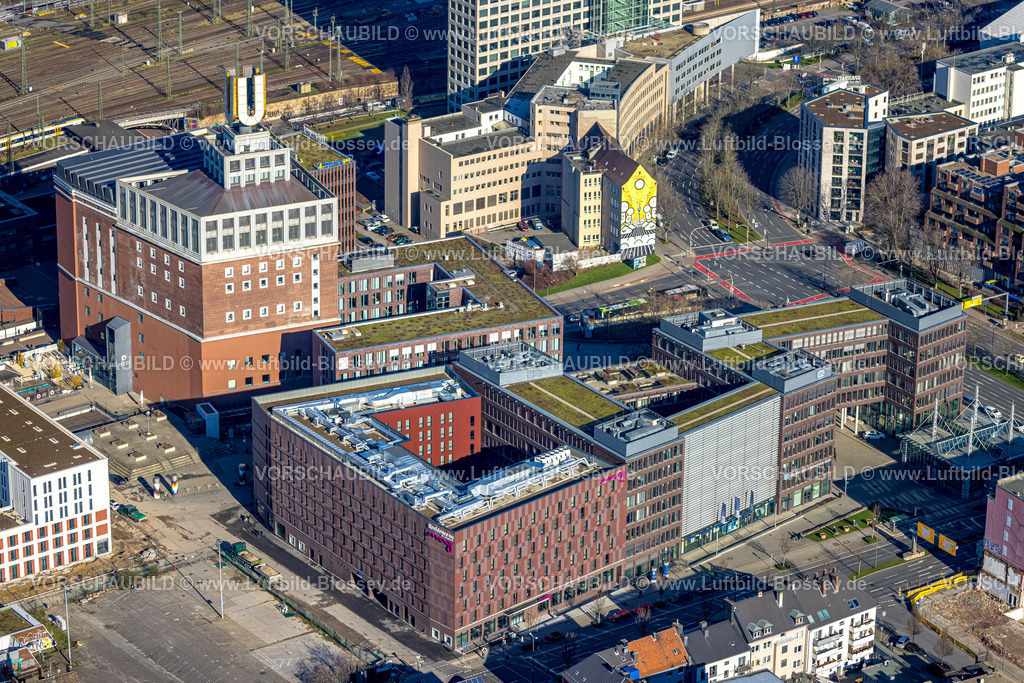 Dortmund230200435 | Luftbild, Hotelanlagen am Dortmunder U, Residence Inn, Dorstfelder Brücke, Dortmund, Ruhrgebiet, Nordrhein-Westfalen, Deutschland
