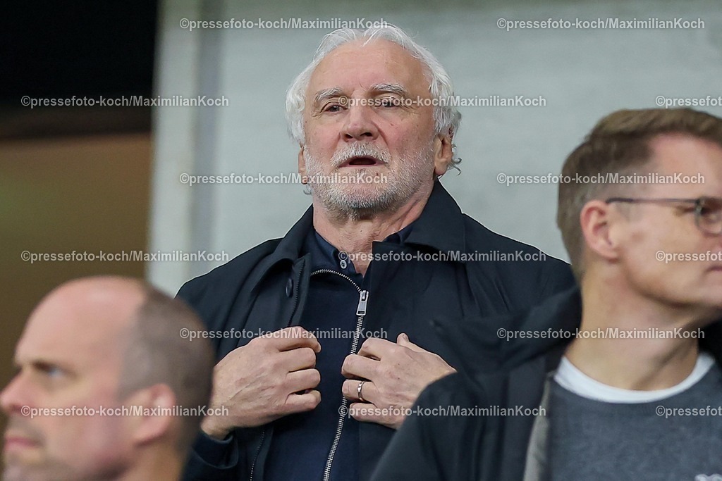 DFB10102502032 | 10.10.2025, Fußball, Länderspiel, Deutschland - Luxemburg, UEFA WM-Qualifikation, 2025/2026, Gruppe A, PreZero Arena in Sinsheim: L-R: Direktor Rudi Voeller (Deutschland) DFB regulations prohibit any use of photographs as image sequences and or quasi-video.