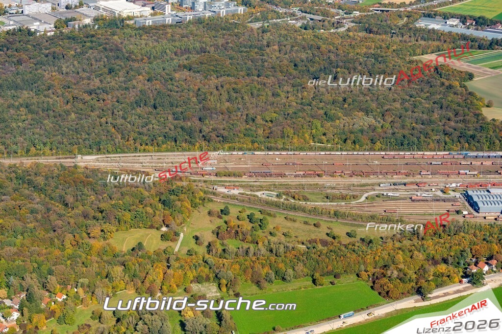 aktuelles Luftbild von Rangierbahnhof Muenchen - Luftaufnahme wurde 2018 von https://frankenair.de mittels Flugzeug (keine Drohne) erstellt.