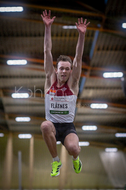 Indoor Meeting Dortmund, 08.02.2026 | DORTMUND, GERMANY - FEBRUARY 8:  Long jumper Henrik Flatness (NOR) during the Indoor Meeting Dortmund at the Helmut-Koernig-Halle on February 8, 2026 in Dortmund, Germany. (Photo by Axel Kohring/Beautiful Sports Int.)