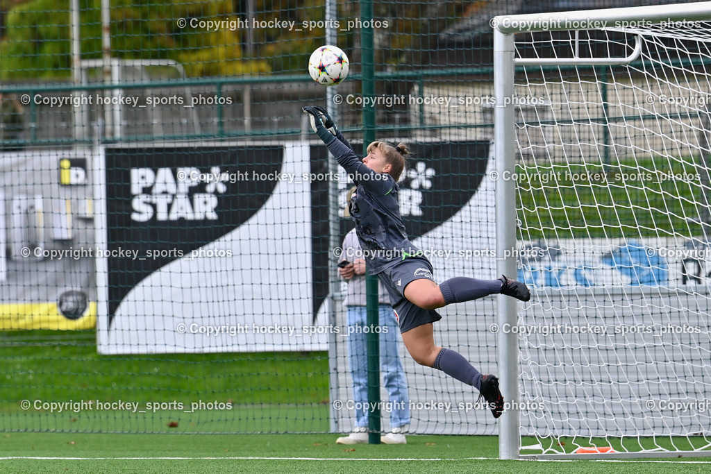 Liwodruck Carinthians Hornets vs. FC Pingau Saalfelden Frauen 29.10.2023  | #1 Anja Meier, Flugeinlage