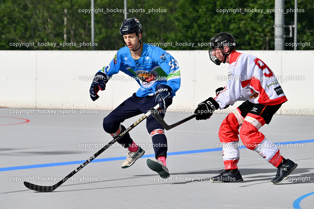 SV ASKÖ Ballhockey Villach vs. Ultras Spittal | #53 Nindler Elias SV ASKÖ Ballhockey, #98 Krassnitzer Maximilia HSC Zwa, SV ASKÖ Ballhockey Villach vs. Ultras Spittal, SV ASKÖ Ballhockey Villach vs. Ultras Spittal am 10.05.2026 in Villach (Alpen Arena ), Austria, (Photo by Bernd Stefan)