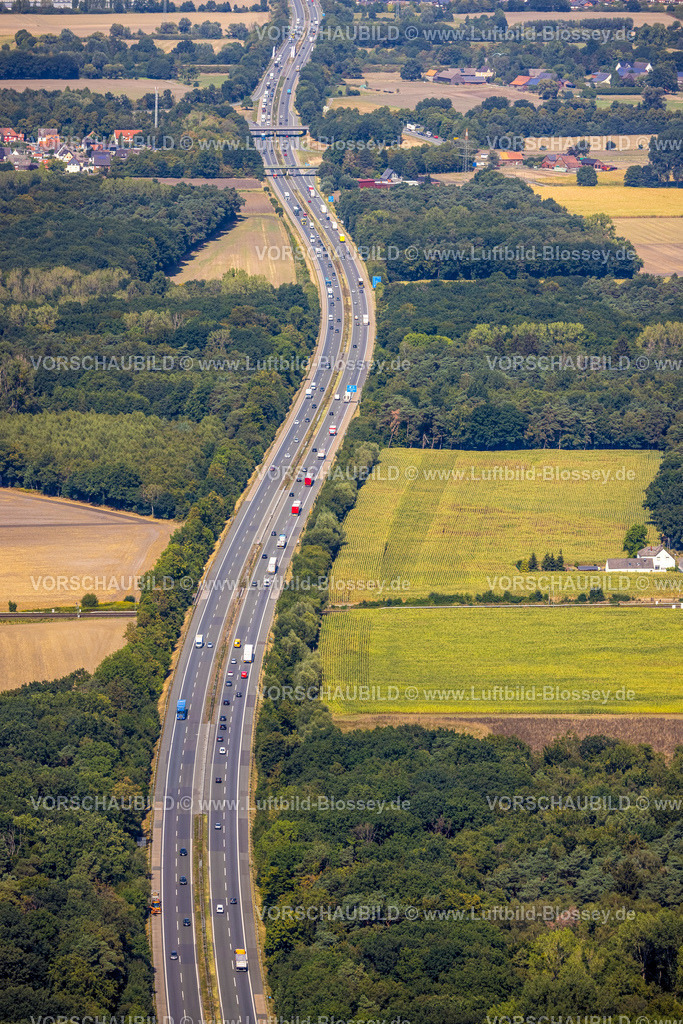 Hamm220809285HerringenPelkum | Luftbild, Autobahn A1 mit Anschlussstelle Hamm / Berkamen, Pelkum, Hamm, Ruhrgebiet, Nordrhein-Westfalen, Deutschland