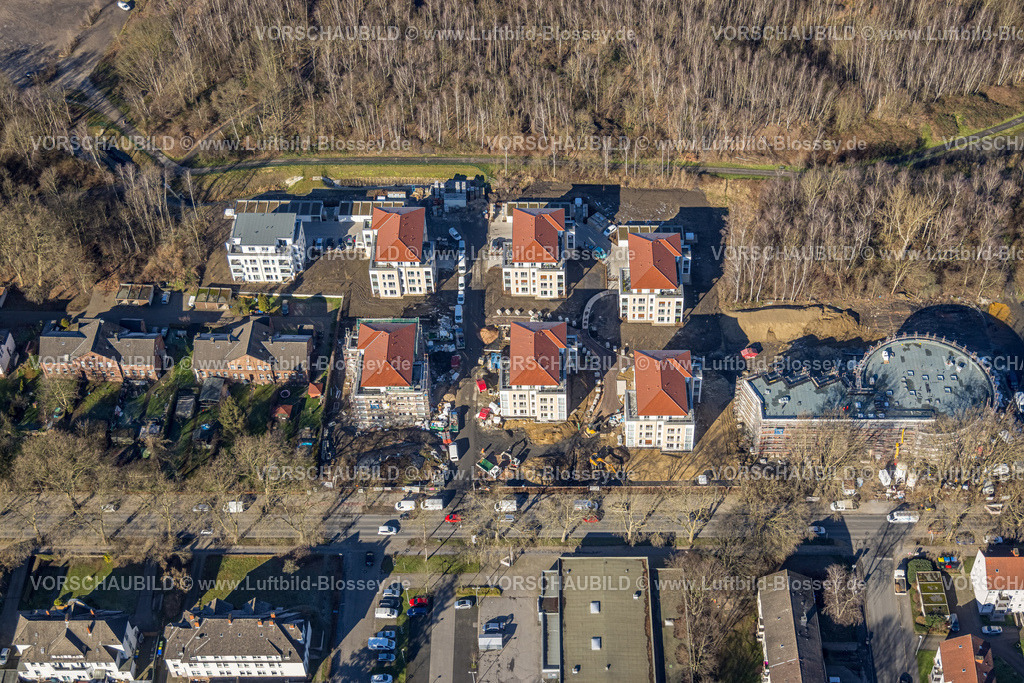Luenen230203852 | Luftbild, Baustelle mit Neubau Wohnsiedlung Johanna-Scharsewinkel-Straße Ecke Preussenstraße, Horstmar, Lünen, Ruhrgebiet, Nordrhein-Westfalen, Deutschland