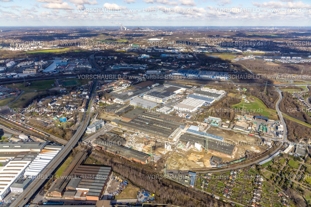 Gelsenkirchen230211541 | Luftbild, Gewerbegebiet Schalke, Hochkampstraße, Baustelle, Schalke-Nord, Gelsenkirchen, Ruhrgebiet, Nordrhein-Westfalen, Deutschland