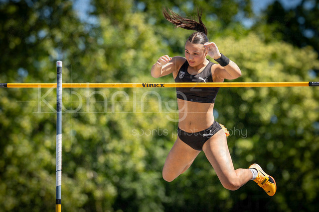 Juniorengala 2026; Mannheim, 13.06.2026 | MANNHEIM, GERMANY - JUNE 13, 2026 :  Eva Marie Weisbrodt (GER/MTG Mannheim) competing in the women’s U20 pole vault during the Juniorengala 2026 at Michael-Hoffmann-Stadion on June 13, 2026 in Mannheim, Germany.