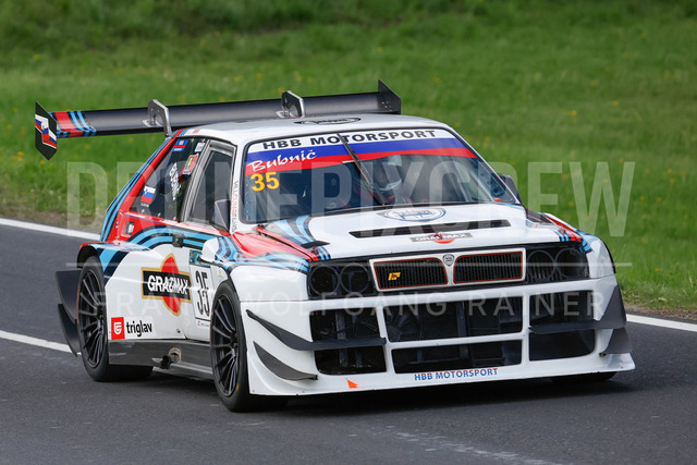 Rechberg Hill Climb 2025 – FIA European Hill Climb Championship | Rechberg Hill Climb 2025, part of the FIA European Hill Climb Championship. High-speed racing action, mountain scenery, atmosphere and pure motorsport passion captured in detail. The image shows Milan Bubnic (SLO) Lancia Delta Integrale.          