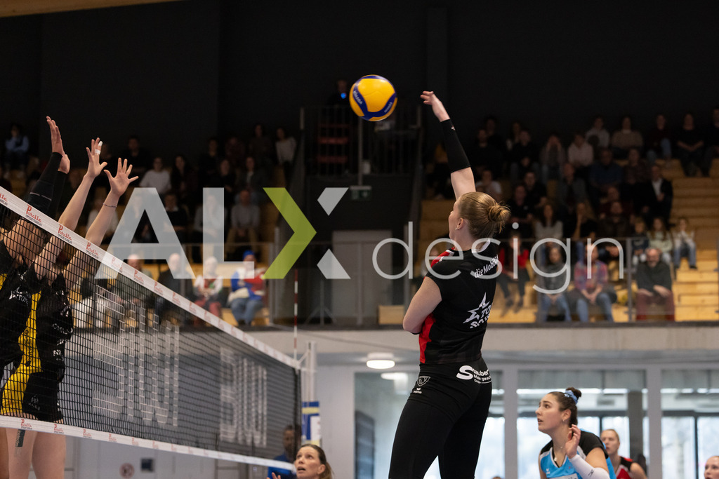 Volleyball I Frauen I Saison 2025-2026 I Volleyball NLA | Women I 1/4 Finals I  BIWI VFM - VC Kanti Schaffhausen I 01.03.2026 | 9 Jordan Lockwood (USA) (VC Kanti Schaffhausen) – Diagonal - Realisiert mit Pictrs.com