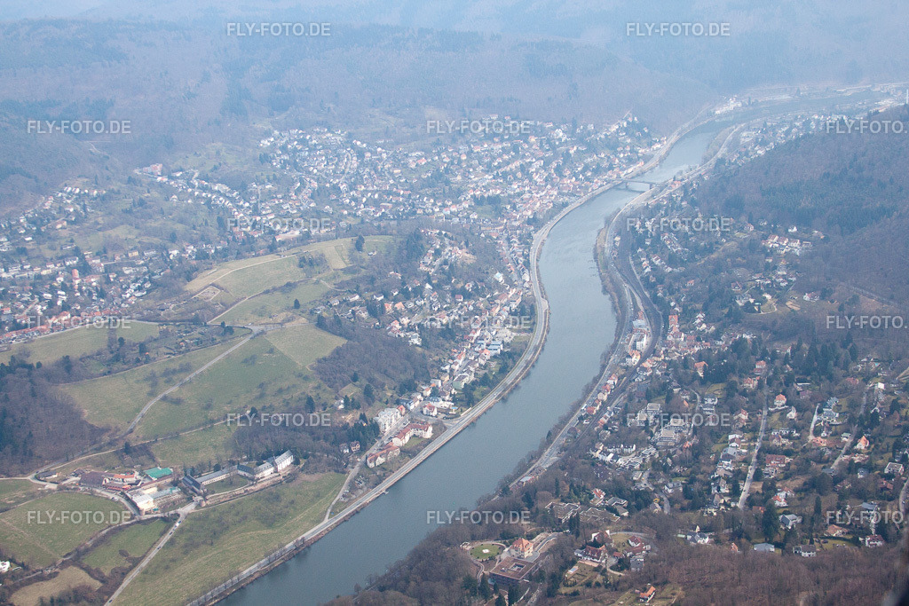 Ortsansicht | Luftbild: Ortsansicht im Ortsteil Ziegelhausen in Heidelberg im Bundesland Baden-Württemberg in Deutschland. Foto: IMG_37911.jpg vom 12.03.2011 durch Werner Riehm/FLY-FOTO.de - Realisiert mit Pictrs.com