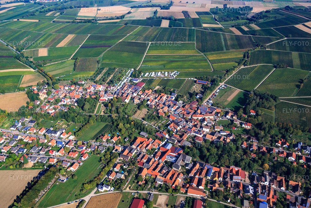 Luftbild: Dorfübersicht aus Süden in Dierbach im Bundesland Rheinland-Pfalz in Deutschland. Foto: IMG_084515.jpg vom 03.10.2015 durch Werner Riehm/FLY-FOTO.de