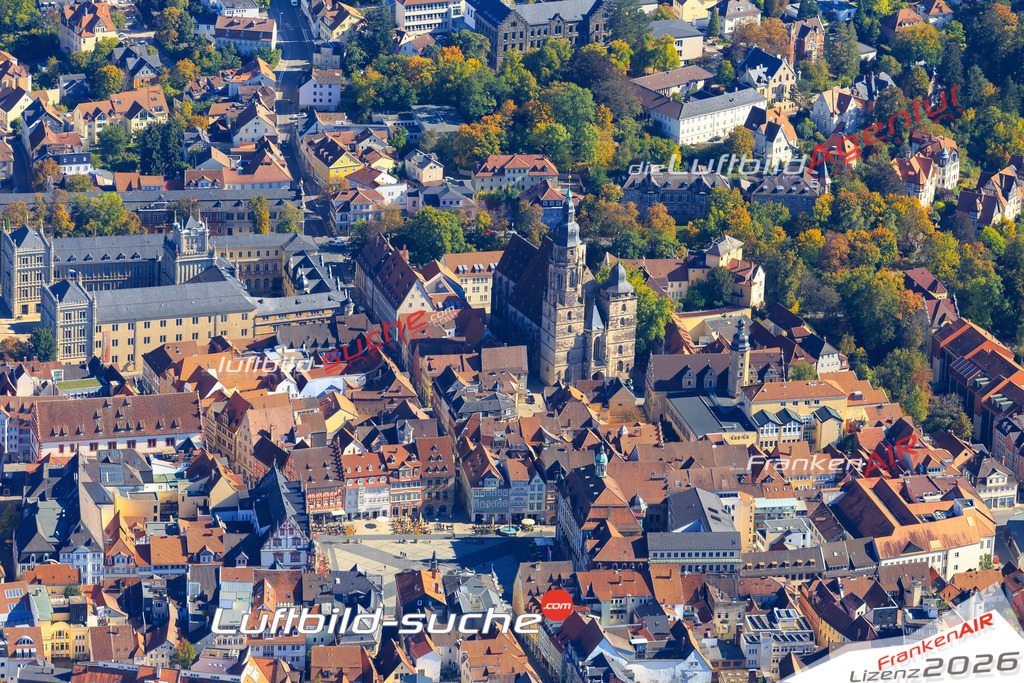 Die Luftaufnahme Marktplatz - Coburg wurde vom UL-Flugzeug (keine Drohne) aus fotografiert.Hohe Druck- Auflösung-die Geschenkidee!
