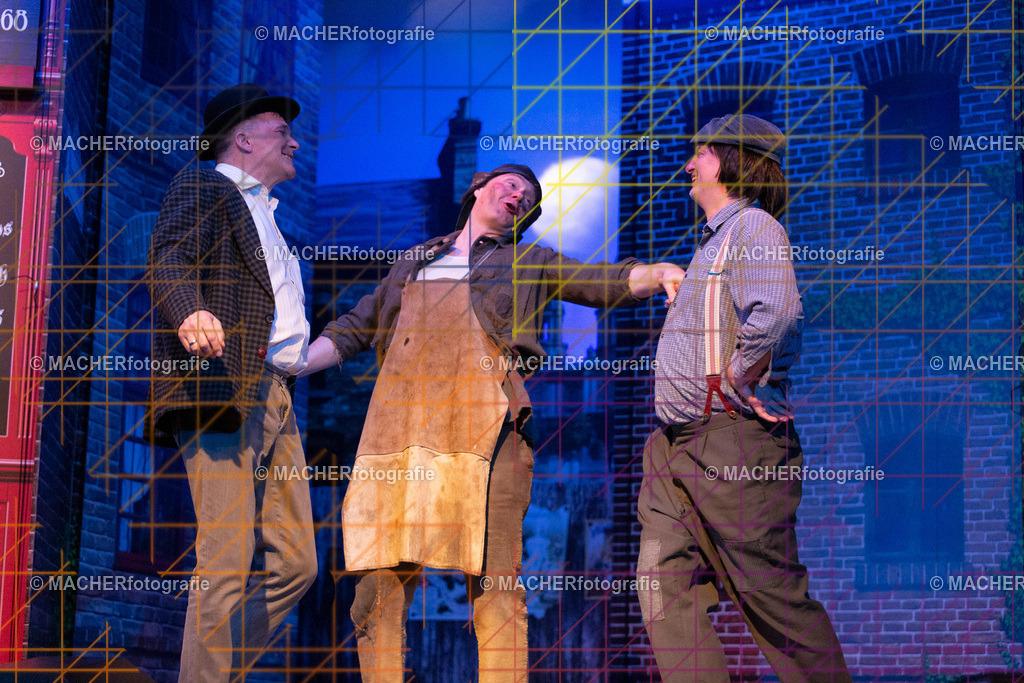 096_MFL-2025 | Portraitbilder von Regisseur; Darsteller; Techniker; Maske; Kostüme; Chor; Musiker; Bilderserie der Generalprobe und der Premierenvorstellung, Szenenbilder; Ausdrucksstudien; Bühnenüberblick; Bühnenkulissen; Pressefotos inkl. Redaktionsfoto Darstellergruppe.