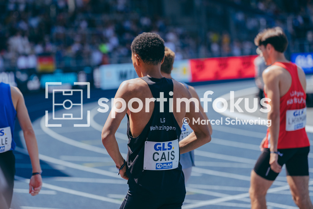 Deutsche Meisterschaften der Frauen und Männer 2026 | Noah Cais, Laufgemeinschaft Wehringen, 1500-Meter-Lauf, Halbfinale, Deutsche Meisterschaften der Frauen und Männer 2026, Lohrheidestadion Bochum-Wattenscheid, 25.07.2026. Foto: Marcel Schwering / sportimfokus - Realisiert mit Pictrs.com