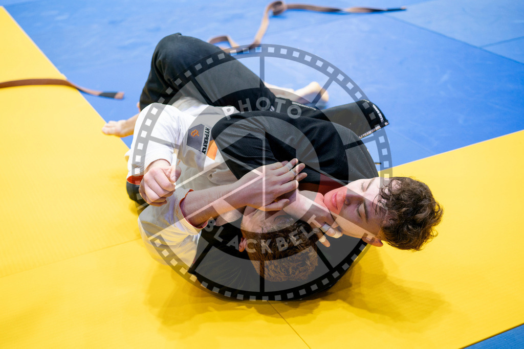 20240124PBB01023 | Fighters compete during the second day of the IBJJF European Championship in Paris, France, on January 24, 2024.