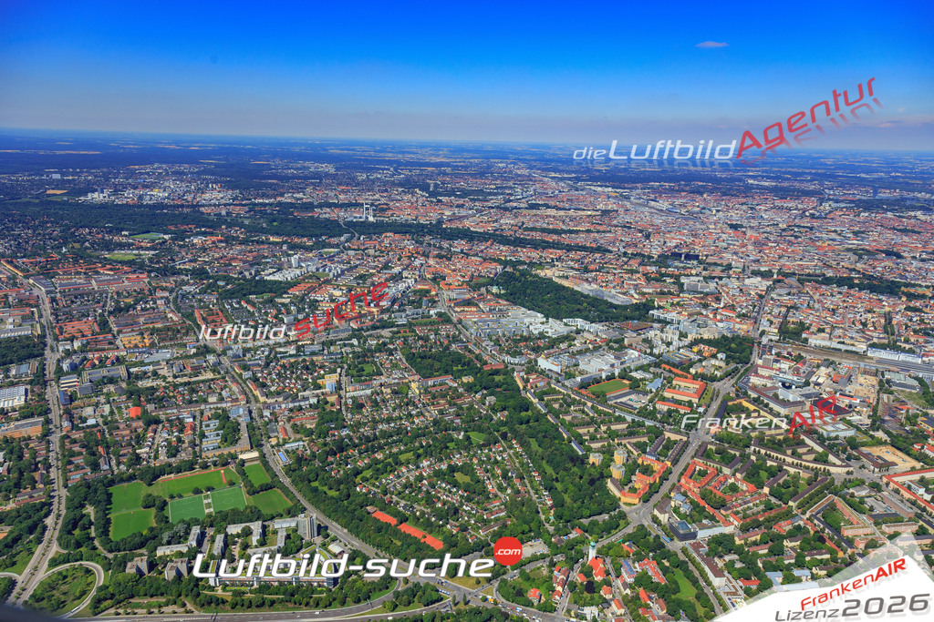 Luftbild von Giesing Muenchen - Luftaufnahme wurde 2017 von https://frankenair.de mittels Flugzeug (keine Drohne) erstellt - die Geschenkidee
