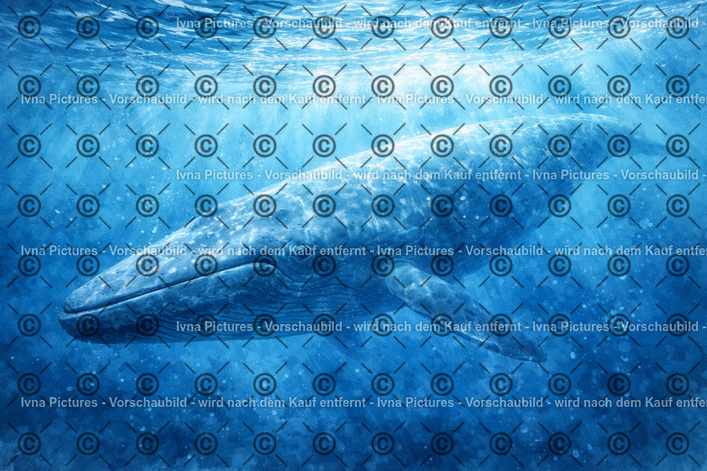 Blauwal schwimmt durch das Ozeanwasser | Ivna Pictures - Realisiert mit Pictrs.com