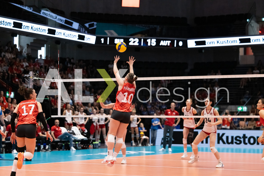 Austria v Switzerland - CEV European League Women | KRIENS, SWITZERLAND - JUNE 14: ORIANE HÄMMERLI of Switzerland during the CEV European League match between Austria and Switzerland at Pilatus Arena on June 14, 2026 in Kriens, Switzerland. - Realisiert mit Pictrs.com