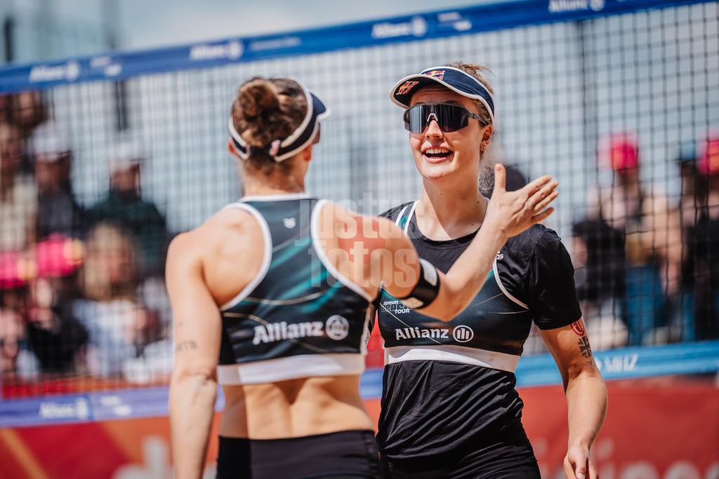 Beachvolleyball | Frauen | Allianz German Beach Tour 2025 | Tourstop Düsseldorf | 17.05.2025 | v.l. Cinja Tillmann und Svenja Müller