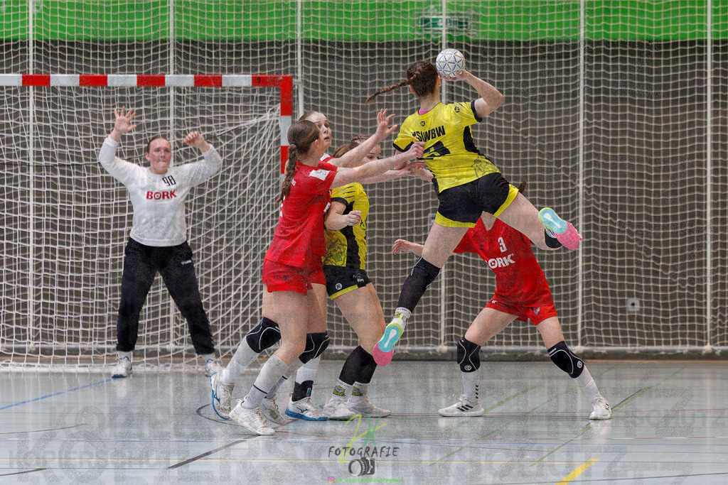 Hessenmeisterschaft wJC - Finale; HSG Kleenheim - HSG Weiterstadt/ Braunsh.Worf. | Hessenmeisterschaft wJC - Finale; HSG Kleenheim - HSG Weiterstadt/ Braunsh.Worf. am 22.03.2025 in Biedenkopf (Sporthalle Lahntalschule)Photo © 2025 - Jörg Heinrich - Realisiert mit Pictrs.com