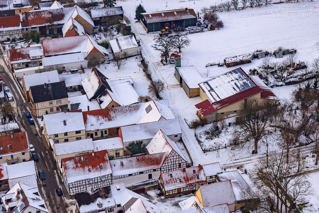Luftbild: Weingut Nagel bei Schnee in Vollmersweiler im Bundesland Rheinland-Pfalz in Deutschland. Foto: IMG_23629.jpg vom 16.01.2010 durch Werner Riehm/FLY-FOTO.de