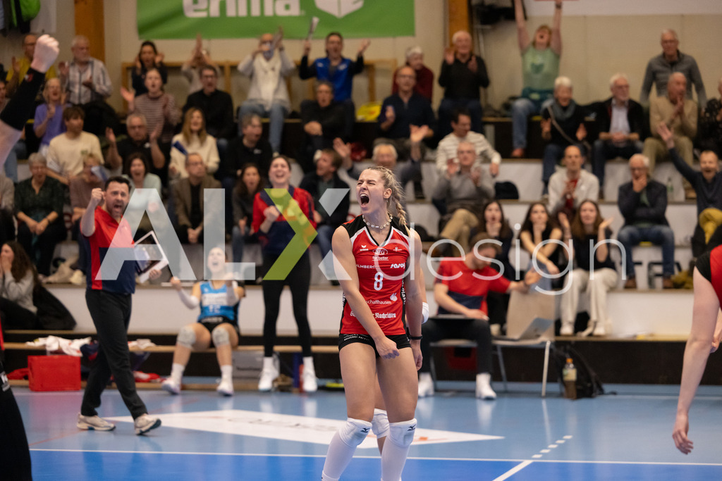 Volleyball I Frauen I Saison 2025-2026 I Volleyball NLA | Women I 1/2 Finals I  VC Kanti Schaffhausen - Sm'Aesch Pfeffingen I 18.03.2026 | 8 Lina-Marie Lieb (DE) (VC Kanti Schaffhausen) – Aussen - Realisiert mit Pictrs.com