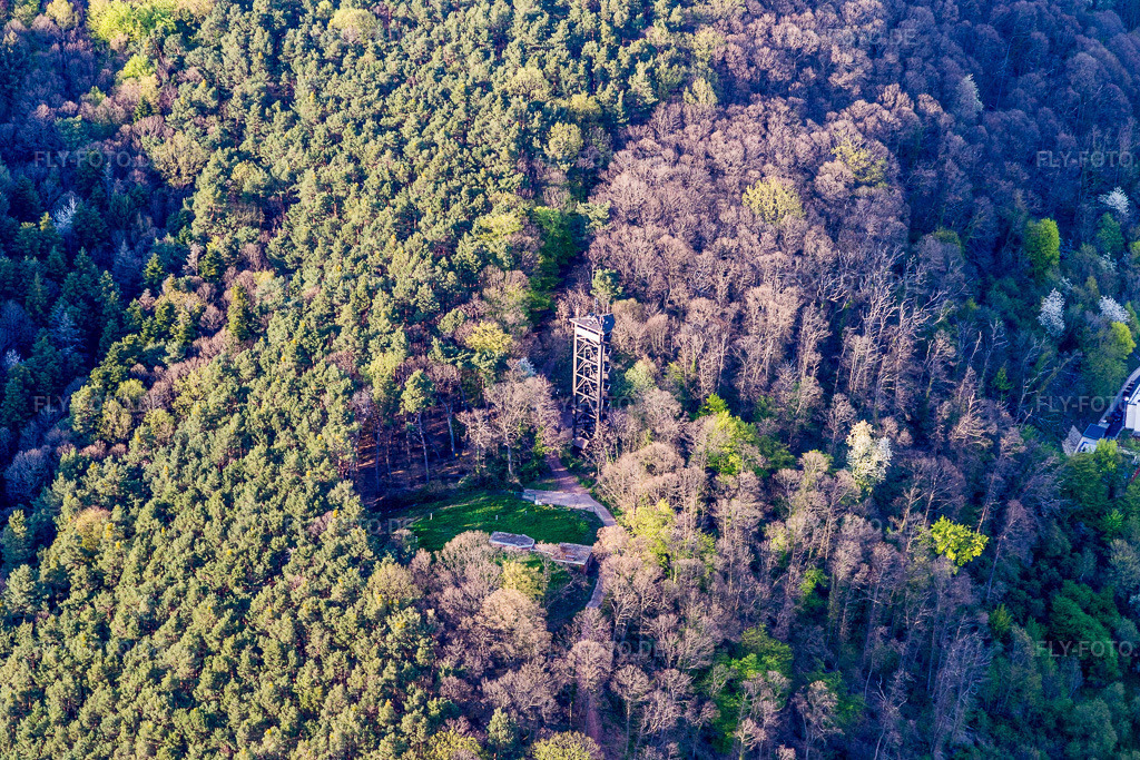 Luftbild: Bismarckturm in Bad Bergzabern im Bundesland Rheinland-Pfalz in Deutschland. Foto: IMG_106550.jpg vom 17.04.2018 durch Werner Riehm/FLY-FOTO.de