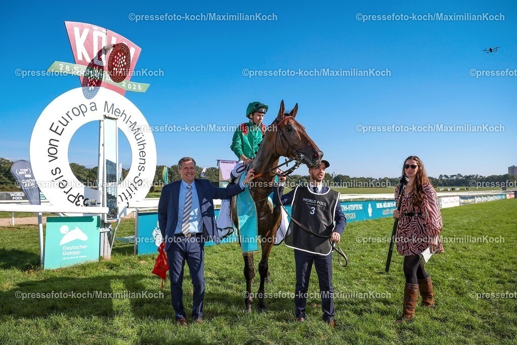 Koe28092599513 | Sibayan siegt unter Mickael Barzalona im Mehl-Mülhens-Stiftung - 63. Preis von Europa, Gr.1 am 28.09.2025 Renntag in Köln. Copyright by Marc Ruehl - Veroeffentlichung nur gegen Honorar (zzgl.MwSt), Namensnennung und Beleg, Bank Routing Number: BIC GENODED1PAF, Bank Account Number: IBAN DE04 3706 2600 1201 6180 17, Steuer-Nr.: 203/5266/0306, Ust_Id_Nr.: De 122081417, Zur Gaulshuette 29, 50181 Bedburg, Phone: +49-(0)2272-83351, www.marcruehl.com, info@marcruehl.com, No Model Release, Abtretung von Persoenlichkeitsrechten der abgebildeten Person/Personen liegen nicht vor. Speichern in Bilddatenbanken oder Vervielfaeltigung ist ohne schriftliche Genehmigung nicht gestattet.
