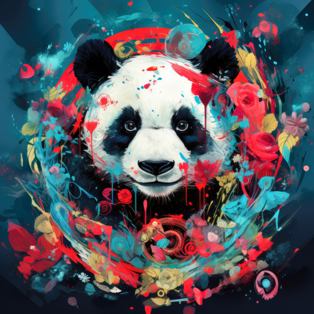 2307117 - Pandabär | Bestellen Sie dieses abstrakte Motiv eines Pandabären als Kunstdruck auf Leinwand, Acrylglas, Alu-Dibond, Akustikbild oder als Poster,