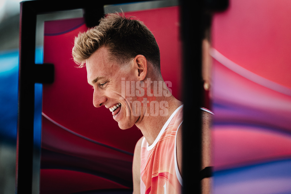 Beachvolleyball | Frauen | German Beach Tour 2024 | Tourstop Düsseldorf | 17.05.2024 | Jonas Reinhardt freut sich