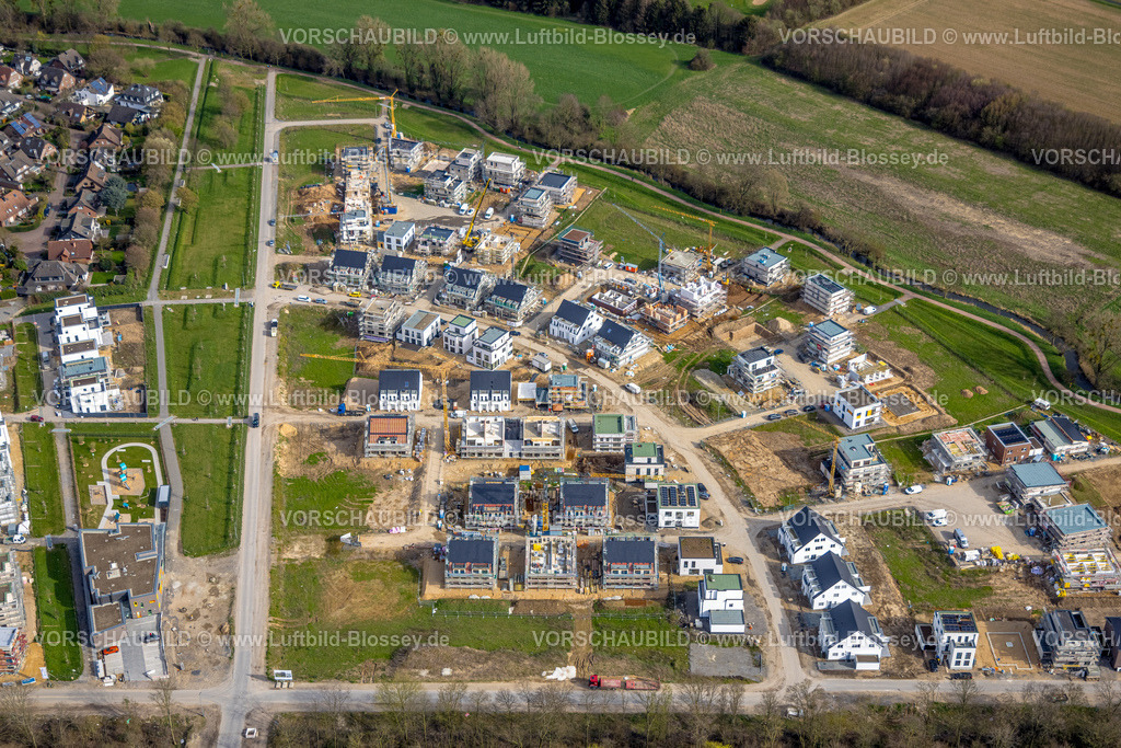 Duisburg230302478 | Luftbild, Angerbogen, Wohngebiet Alter Angerbach, Baugebiet, Huckingen, Duisburg, Ruhrgebiet, Nordrhein-Westfalen, Deutschland