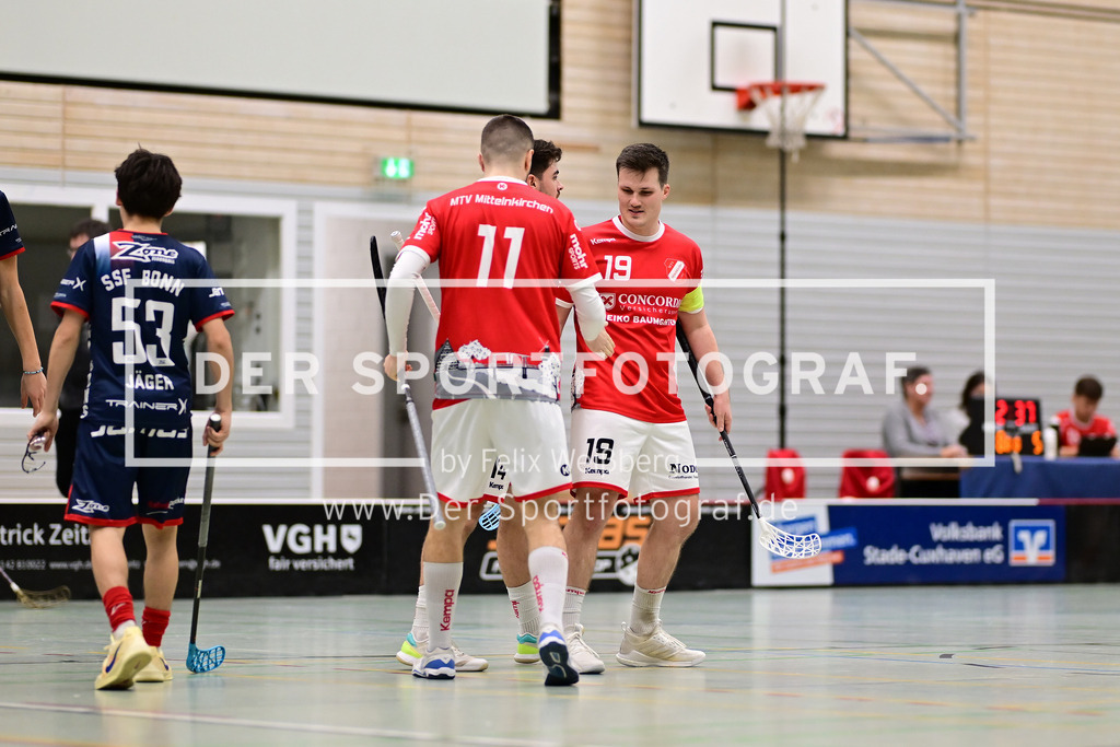 Floorball I Herren I Saison 2024-2025 I 2. FBL Herren Nord-West I 12. Spieltag I MTV Mittelnkirchen - SSF Dragons Bonn II I 037263 | Der Sportfotograf. - Realisiert mit Pictrs.com