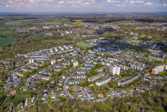 Velbert230407484 | Luftbild, Ortsansicht, Sportplatz am Geschwister-Scholl-Gymnasium, Wohnsiedlung Birther Straße, Velbert, Ruhrgebiet, Nordrhein-Westfalen, Deutschland