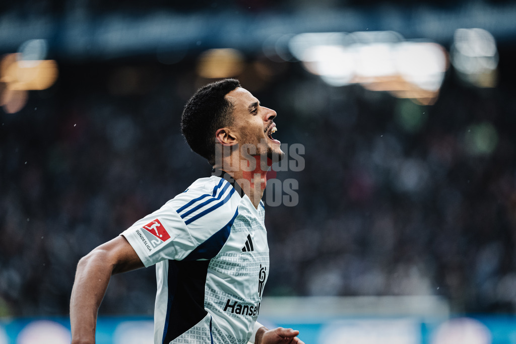 Fußball | Männer | Saison 2024/2025 | 2. Fußball-Bundesliga | 7. Spieltag | Hamburger SV vs. SC Paderborn 07 | 28.09.2024 | Robert Glatzel (#9, HSV) Torjubel