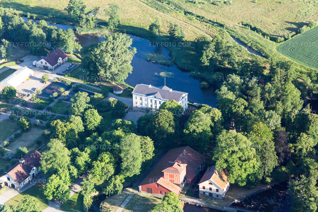 Aerial view: View of the town in Odensjö in the state Kronoberg, Sweden.Photo: IMG_108052.jpg taken on 06/26/2018 by Werner Riehm/FLY-FOTO.comResolution of the original: 5472 x 3648 px