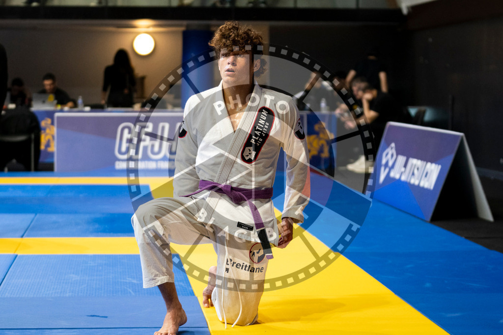 20240123PBB00567 | Fighters compete during the second day of the IBJJF European Championship in Paris, France, on January 23, 2024.