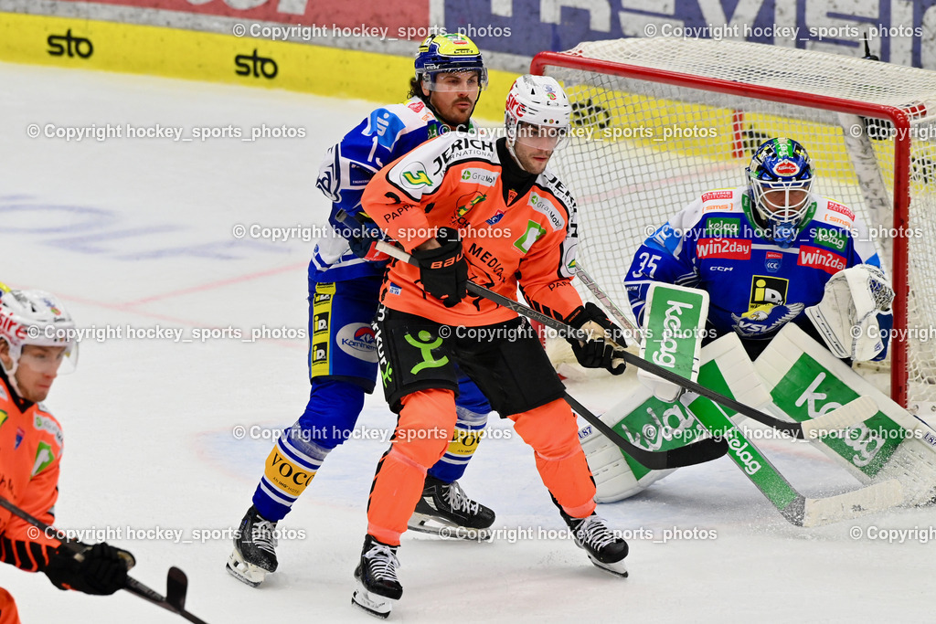 EC IDM WÄRMEPUMPEN VSV vs. MOSER MEDICAL GRAZ99ERS | #21 Lukas Haudum Graz 99ers, #13 Adam Helewka EC VSV, #35 Joe Cannata EC VSV, EC IDM WÄRMEPUMPEN VSV vs. MOSER MEDICAL GRAZ99ERS, EC IDM WÄRMEPUMPEN VSV vs. MOSER MEDICAL GRAZ99ERS am 12.03.2026 in Villach (Stadthalle Villach), Austria, (Photo by Bernd Stefan)