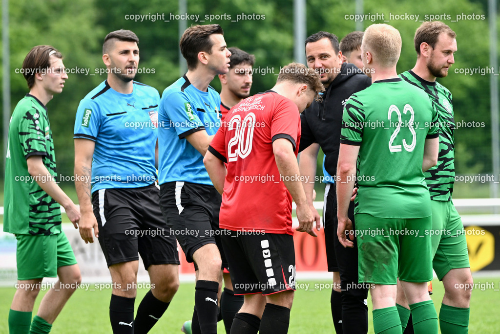SC Landskron vs. SV Falle Maria Gail | Anton Joskic Referee, Emanuel Johann Kulterer Referee, #20 Florian Uggowitzer SV Maria Gail, #23 Matteo Zauner SC Landskron, Headcoach SV Maria Gail Neven Ilic, #18 Alexander Reichmann SC Landskron, SC Landskron vs. SV Falle Maria Gail, SC Landskron vs. SV Falle Maria Gail am 17.05.2026 in Villach (Sportanlage Landskron), Austria, (Photo by Bernd Stefan)