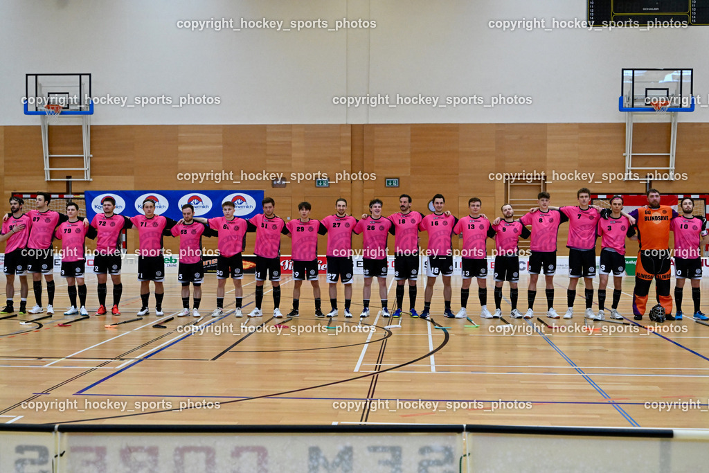 VSV Unihockey vs. Wiener Floorballferein 6.4.2024 | Wiener Floorballverein Mannschaft, VSV Unihockey vs. Wiener Floorballferein 6.4.2024, VSV Unihockey vs. Wiener Floorballferein  am 06.04.2024 in Villach (Ballspielhalle St. Martin), Austria, (Photo by Bernd Stefan)